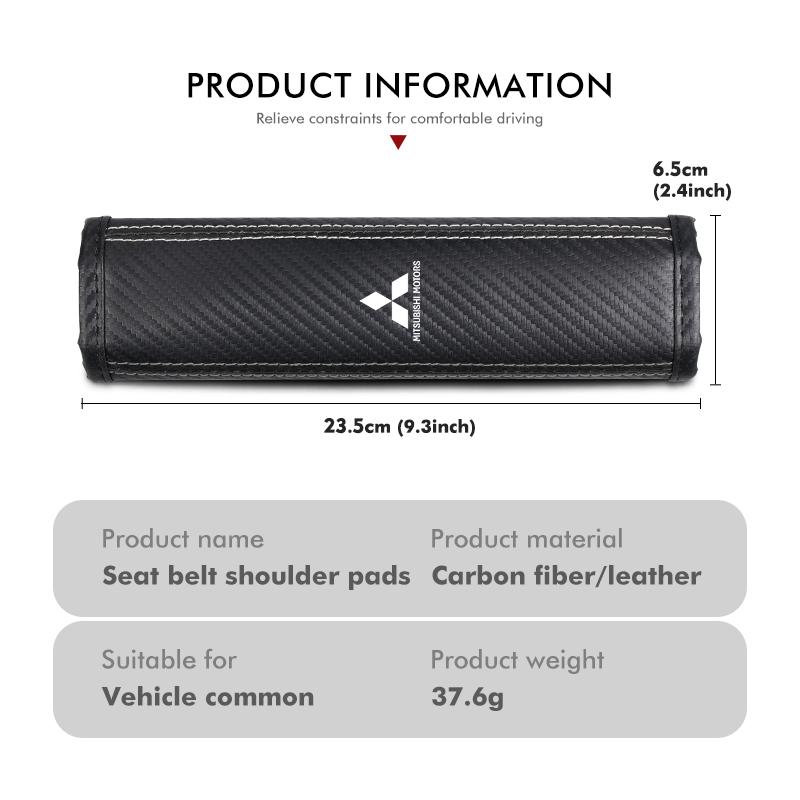 Leather Car Seat Safety Belt Soft Protector Shoulder Strap Pad Auto Accessories For Mitsubishi Lancer ASX Pajero Mirage Attrage