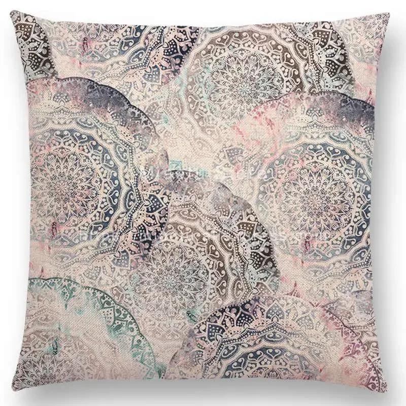 New Dreamy Rainbow Boho Beautiful Flower Gorgeous Floral Mandalas Fantasy Moon Stars Prints Cushion Cover Throw Pillow Case