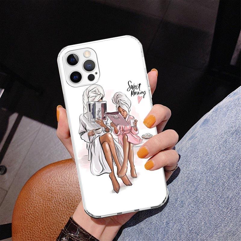 Baby Mom Girls Phone Case For iPhone 17 Air 16 Pro Max 16E 15 + 14 Plus 11 12 13 Mini 7 8 SE Gift Print Cover Fundas 17 Air 16 P