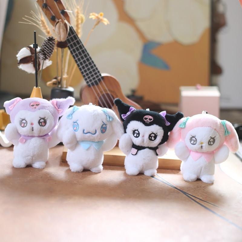 Adorable Sanrio Plush Toy Keychain Super Soft Cinnamoroll Kuromi Melody Bag Charm