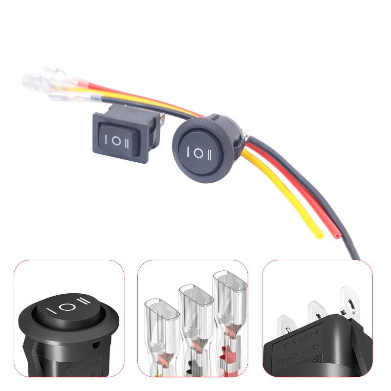 Three-Position Modified Auto and Motorcycle Boat Switch ON/Off Round Toggle Switch with Leads for Automotive Marine 1/2pcs
