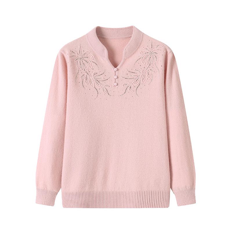 2026 Red Wool Sweater for Middle-aged Moms - Dragon Year Collection