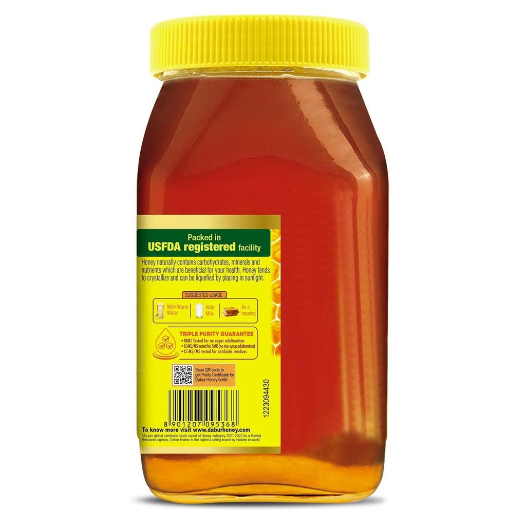 Dabur Honey 1kg Bottle | 100% Pure Natural Honey | Rich in Antioxidants for Immunity, Energy & Healthy Lifestyle | No Added Sugar | Global Brand