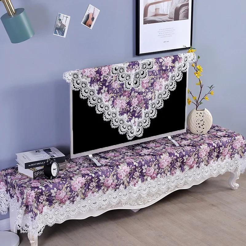 Proud Rose Lace Tablecloths Floral Printed Tablecloth Pastoral Rectangular Oil-proof Table Cover Cloth Wedding Decoration Towel