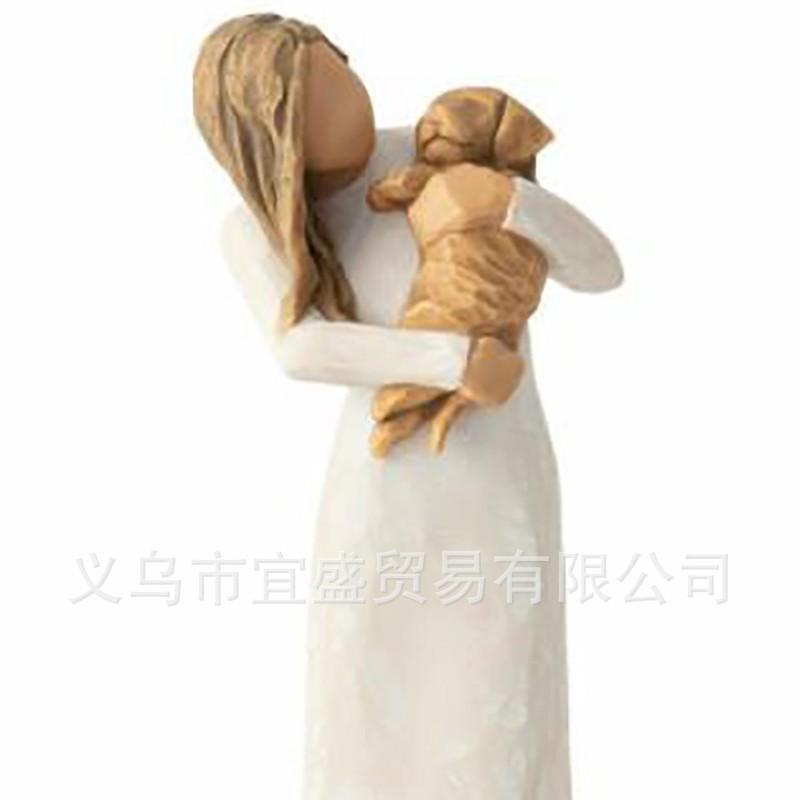Valentine's Day Wood Carving Style Couple Figurine Resin Craft Romantic Embrace Home Decor