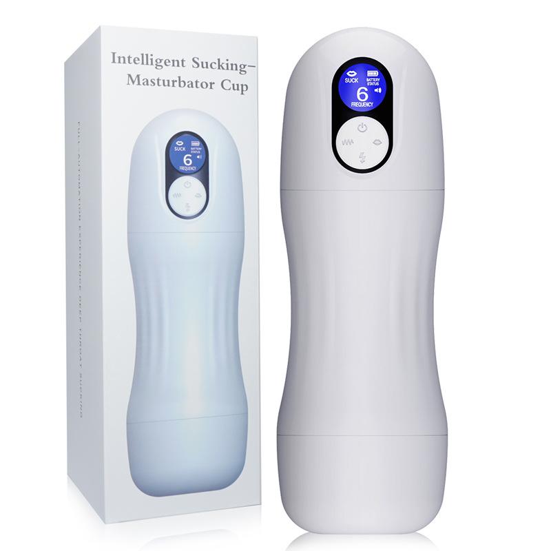 New Fully Automatic Retractable Suction and Heating LCD Display Aircraft Cup for Men's Masturbation and Adult Sex Toys