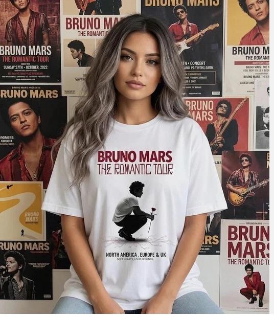 Bruno Mars The Romantic Pop R&B Tour 2026 Graphic Tee Unisex Music Fans Gift M