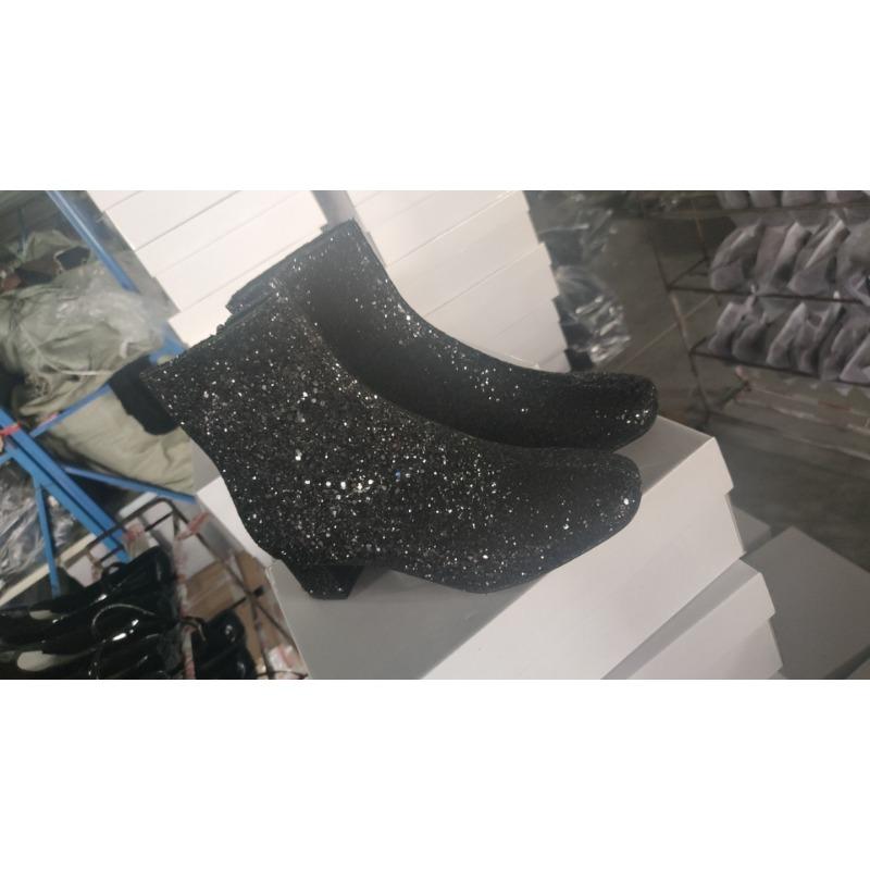 Dámské nadměrně velké třpytivé módní boty Dámské stylové boty Martin Kotníkové boty na robustním podpatku