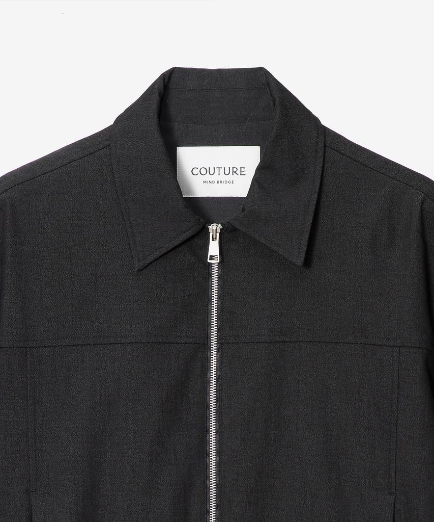Mindbridge [Couture] Denim-Like Zip-Up Half Blouson