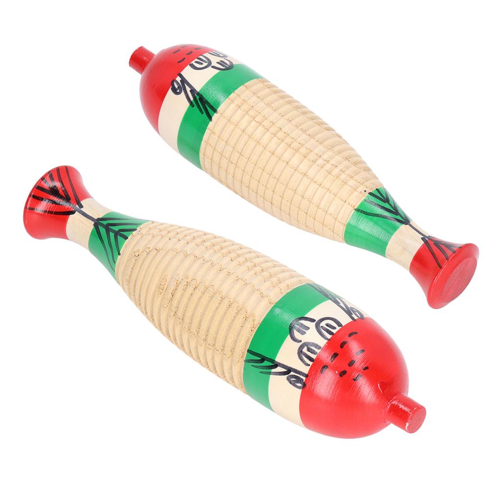 Wooden Guiro Percussion Instrument Fish Shaped Early Education Tool Gift for Kids Children