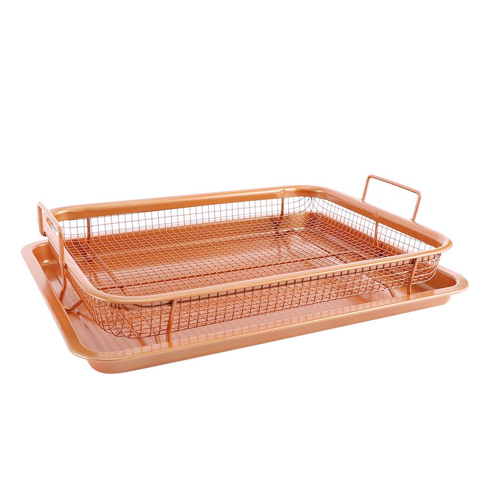 Crisp Stainless Steel Detachable Kitchen Colander Frying Basket Oil Strainer Oven Mesh Baking Tray