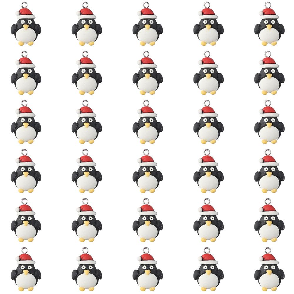 20X25mm Animal Pendant Resin Cartoon Penguin Pendant Charms Light Weight   For Earring