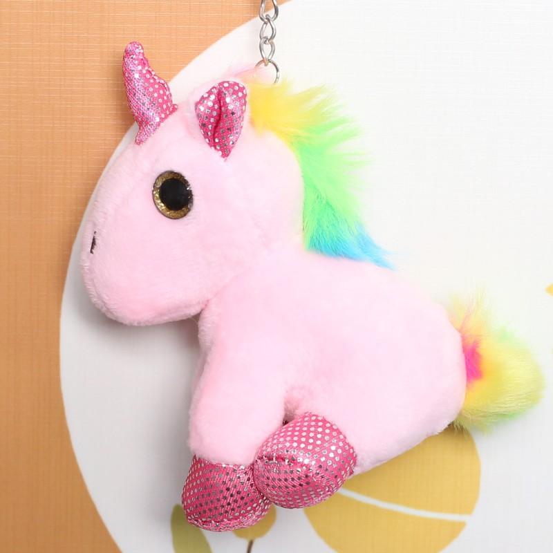 Candy Color Rainbow Unicorn Trendy Bags Street Stand Clothing Backpack Plush Toys Keychain Pendant