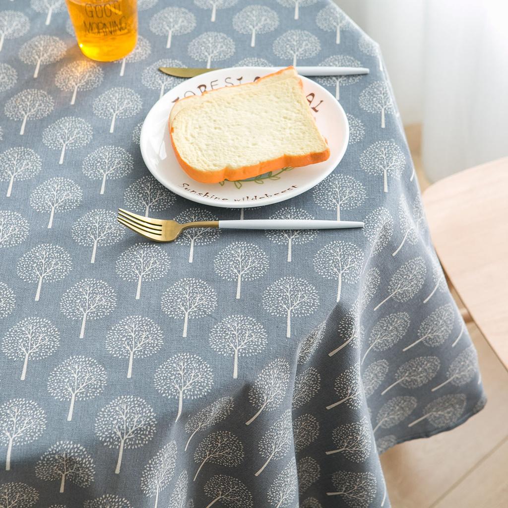 Black Small Tree Tablecloth Small Round Table Printed Tablecloth Round  Suitable for Holiday Dining Rooms, Living Rooms, Family Gatherings
