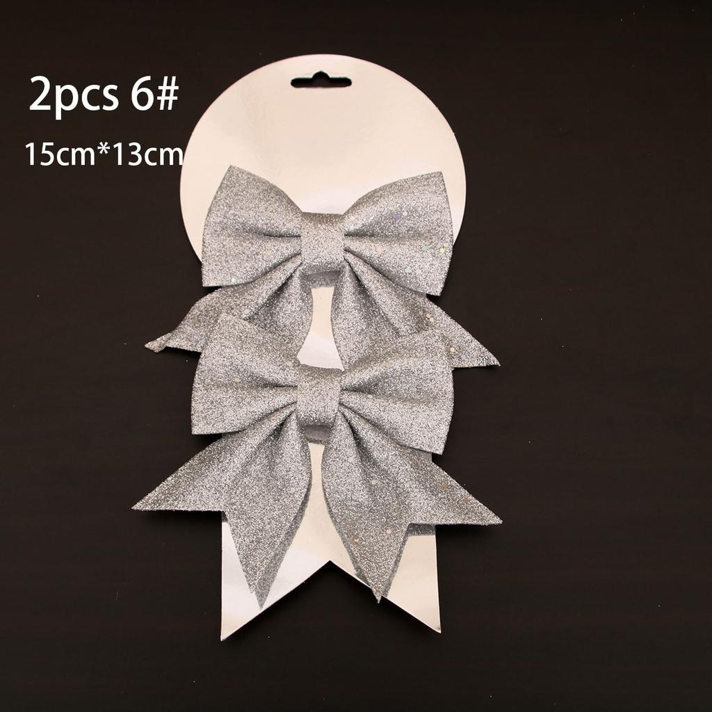 1/2Pcs Christmas Bows Hanging Decorations For Christmas Tree Diy Gold Silver Red Bowknot Pendant For Xmas Wreath New Year