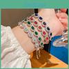 Geometric Oval Zircon Pendant Bracelet For Women Fashion Jewelry Gift For Office