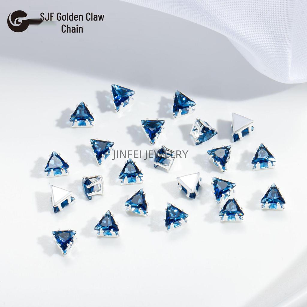 Strass con Griffa a Triangolo: Zircone di Vetro Cristallino 4x4/5x5mm per Braccialetti Fai da Te