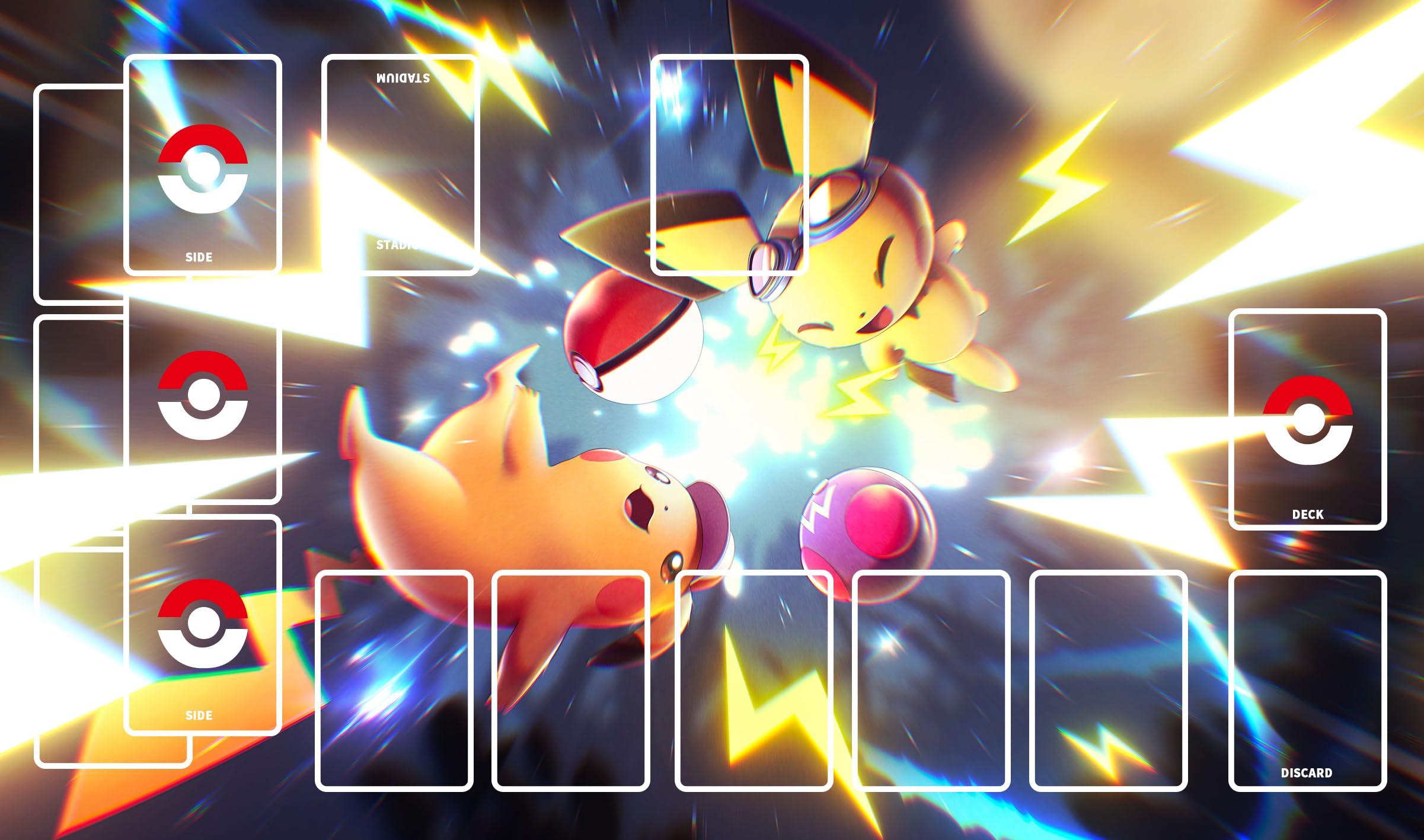 

Fully Sewn Rubber Playmat for Single Player Premium Pokemon Playmat with and Waterproof Storage TCG, Non-Slip Bag, 6035cm (H)