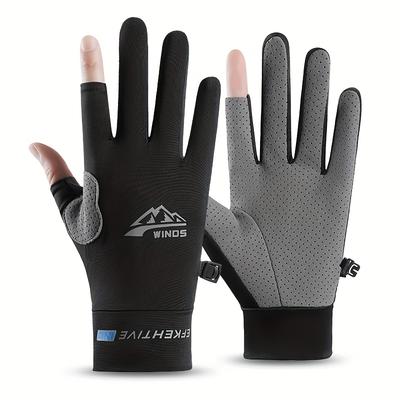 Unisex Summer Gloves for Fishing, Driving, Cycling, Motorcycling, Touch Screen Two-Finger Exposed