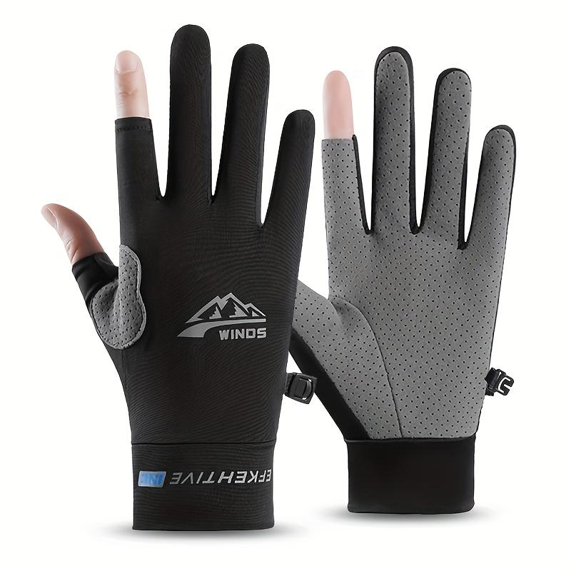 

Unisex Summer Gloves for Fishing, Driving, Cycling, Motorcycling, Touch Screen Two-Finger Exposed M чорний