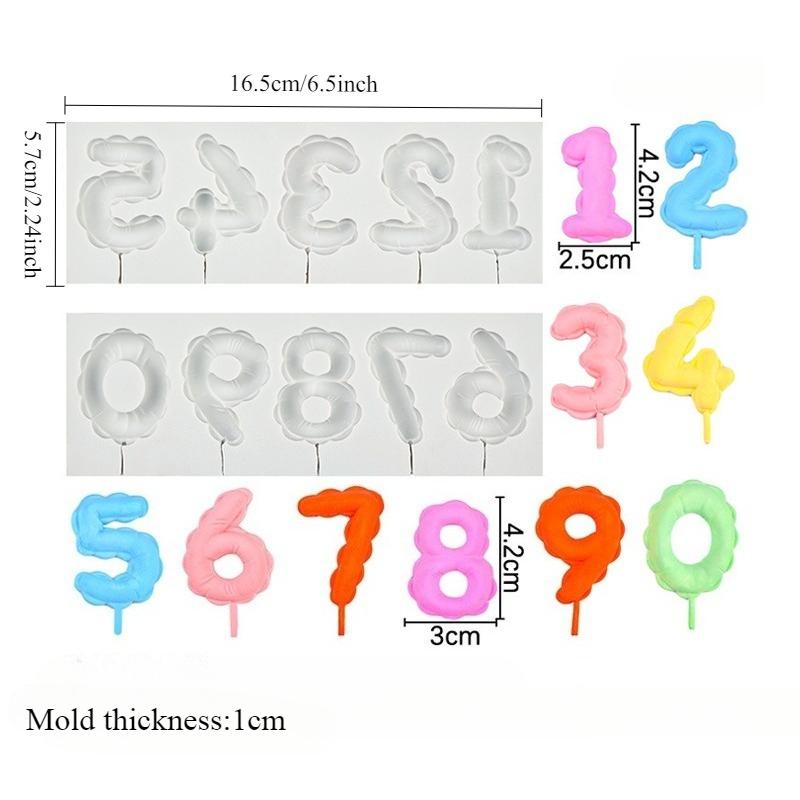 Number Lollipop Silicone Sugarcraft Mold Heart Star Cloud Fondant Chocolate Molds Resin Tools Mousses Cupcake Decorating Tools
