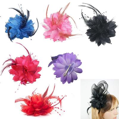 Dansoptreden Polsbloem Veren Haarclip Bruiloft Haaraccessoires Bruids Haarspeld Hoofddeksel
