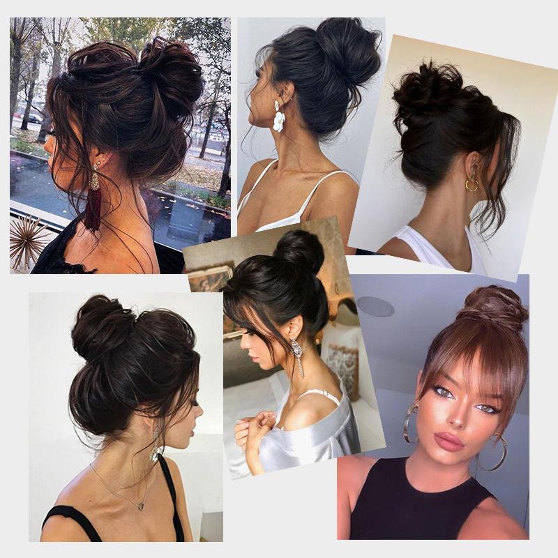 Messy Bun Hair Piece Synthetic Hair Natural Wave Chignon Ponytail Donut Updo Hair Piece Scrunchies for Women