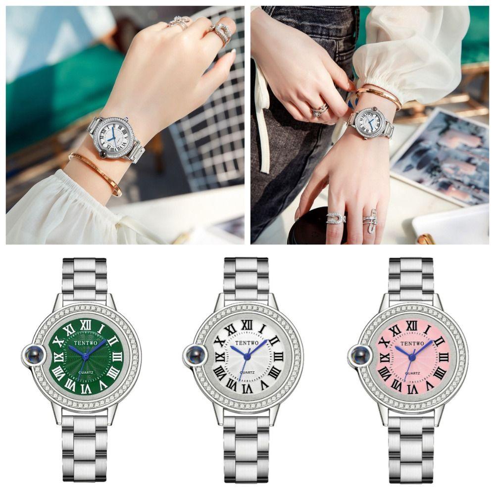 Retro Ladies Business Watches Exquisite Quartz Wristwatch Rhinestone Quartz Watch Women Gift
