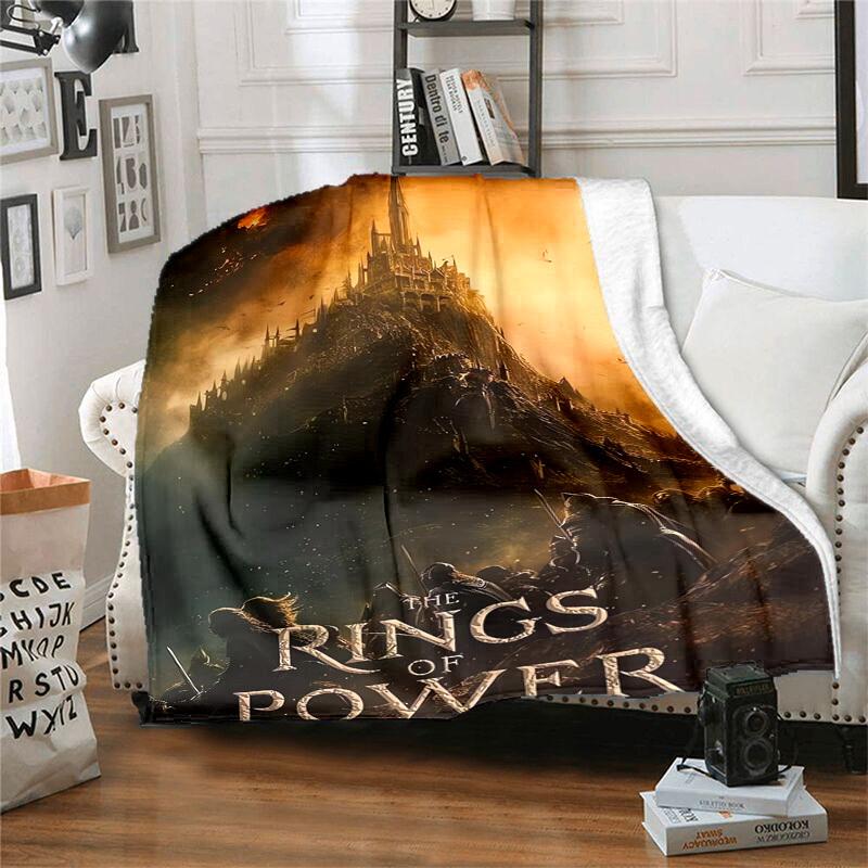1 Stück Der Herr der Ringe Poster Cartoon Decke, Tragbare Decke für Reisen & Camping, Ganzjahres-Kuscheldecke, Ideales Geschenk