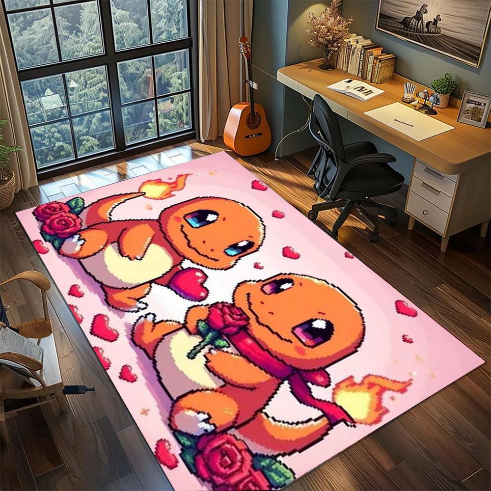 Pokemon Floor Mat Large Stylish Space, Non Slip Washable Area Carpet Rug Bedroom Gamer Room Home.-TING