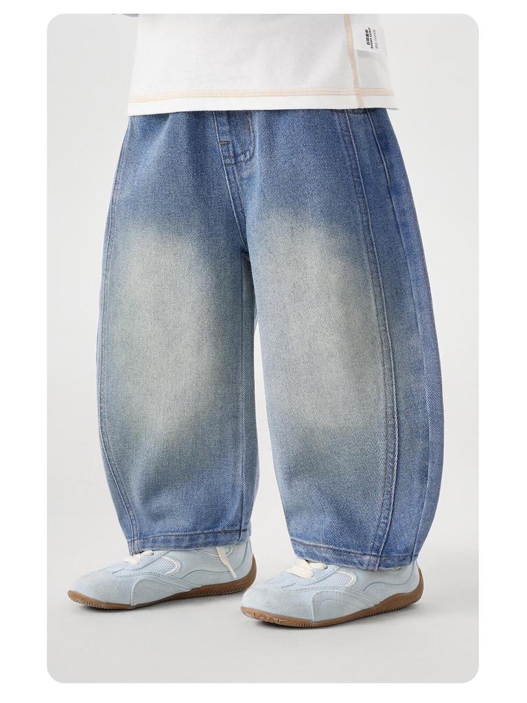 2026 Spring Collection: Boys' Crooked Knife Jeans - Versatile Long Pants for Kids & Toddlers, Suitable for Spring/Autumn