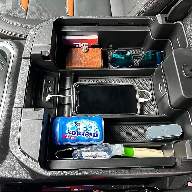 TACOBRO Center Console Organizer Compatible with 2020-2023 Silverado/Sierra 2500/3500HD/ 2019-2022 Chevy Silverado 1500 / GMC Sierra 1500 Accessories