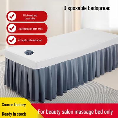 Thickened Breathable Non-Woven Disposable Bed Cover with Hole for Beauty Salons
