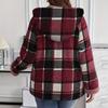 Ladies' Loose Comfortable Casual Fashionable Zipper Hooded Plaid Printed Jacket