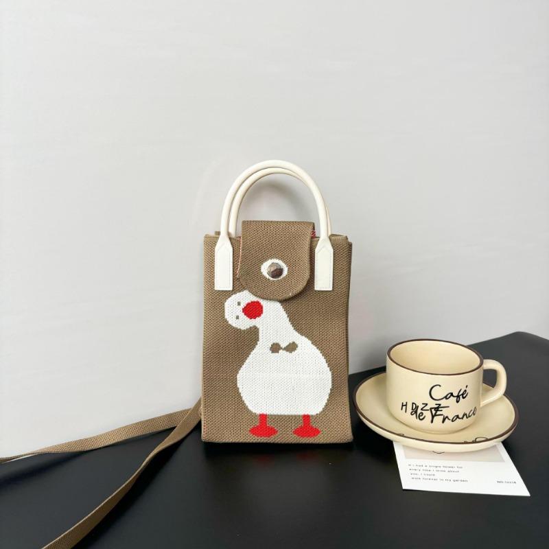 Ns Mobile Phone Bag Cartoon Cute Niche Design Knitted Bag Versatile Messenger Shoulder Bag Change Bag Cute Style