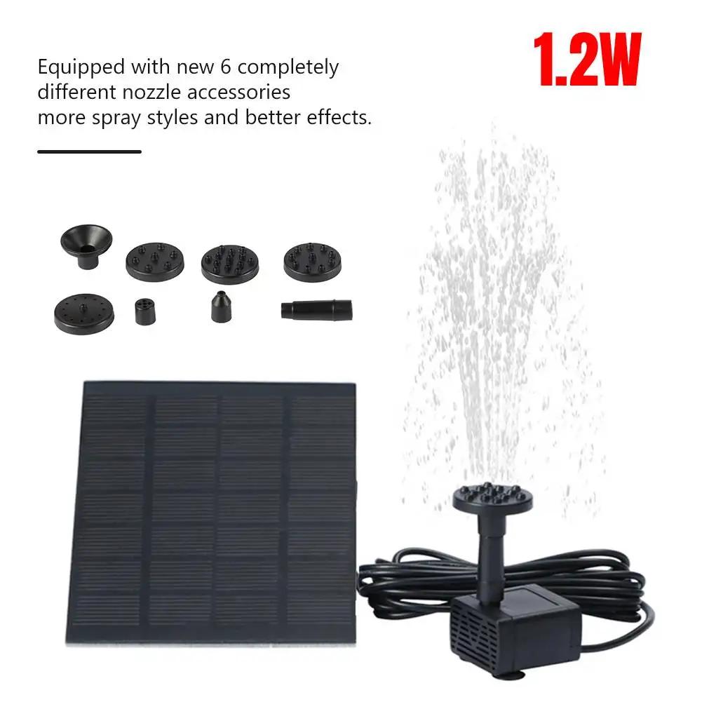 Pompa per fontana solare da 2,5 W, con 6 ugelli e tubo dell'acqua da 4 piedi, pompa ad energia solare per abbeveratoio per uccelli, stagno, giardino e altri luoghi