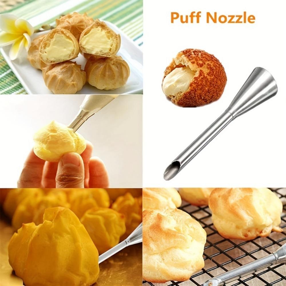 Stainless Steel Cake Decorating Nozzle - Versatile Icing Piping Tip for Pastries, Puffs & Fondant - Essential Kitchen Baking Tool