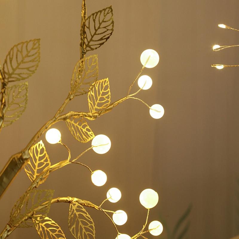 Led Tree Decorative Christmas Happiness Lights Beautiful Decoration Gold
