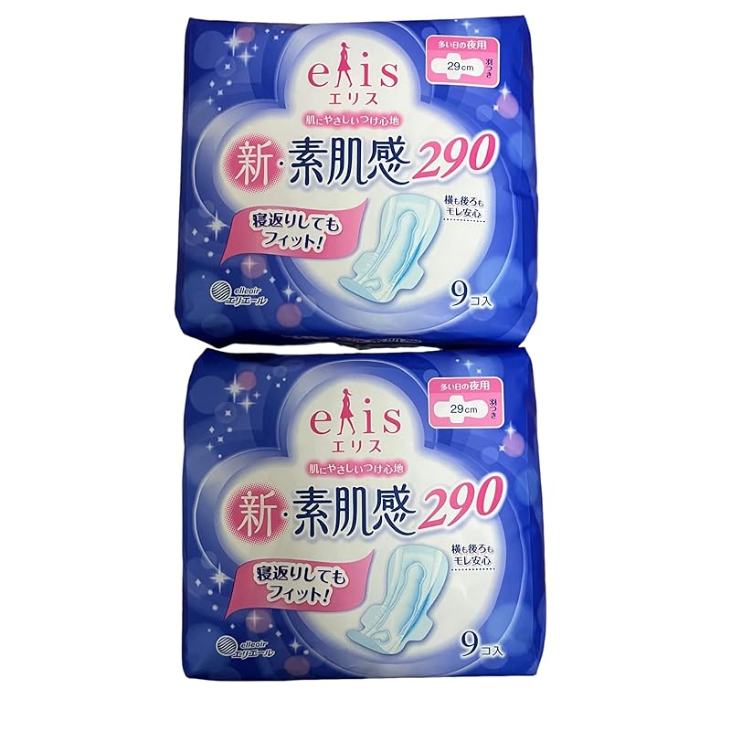 

Ellis New bare skin feeling with wings 29cm (For nights with many days) 18 sheets (9 sheets x 2 packs) [Bulk purchase]