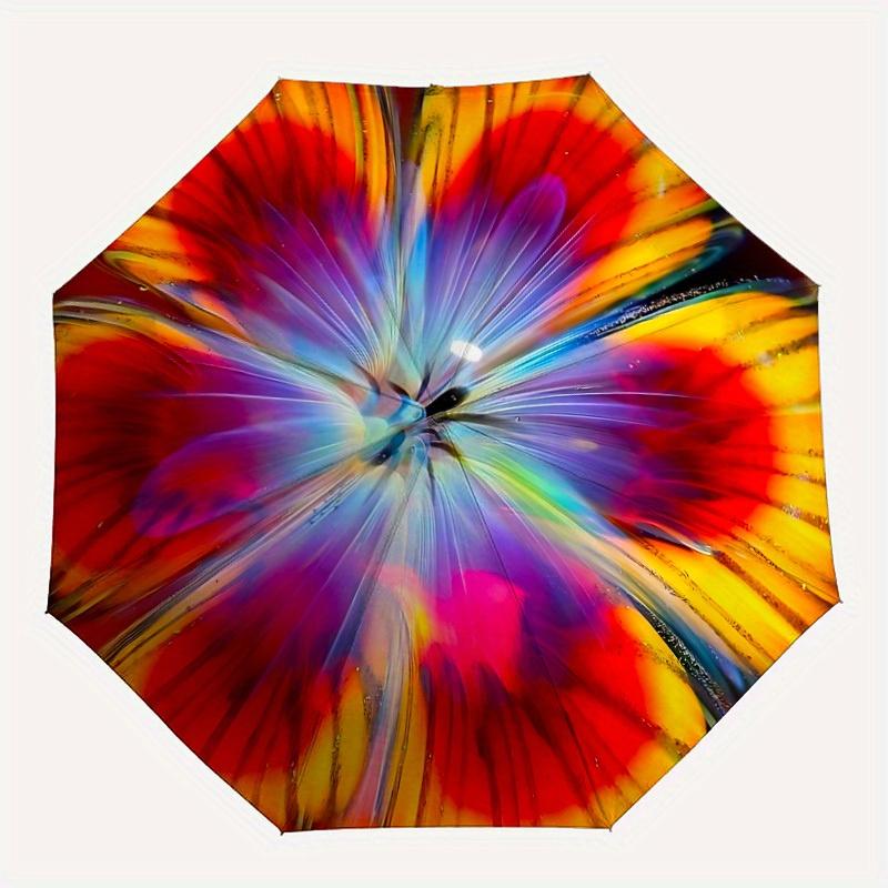 

1pc Abstract Artwork Automatic Umbrella - 8-Rib Foldable Design, Outdoor Adventures, and Family Celebrations yy250829038