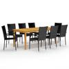 Day and Night - Day and Night 9-Piece Garden Dining Set Black