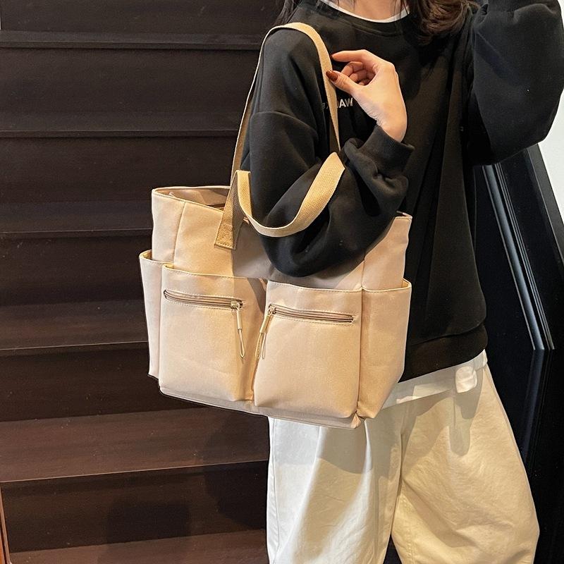Simple casual foreign style tote bag large capacity personalized trend underarm bag spring fashion niche design shoulder bag