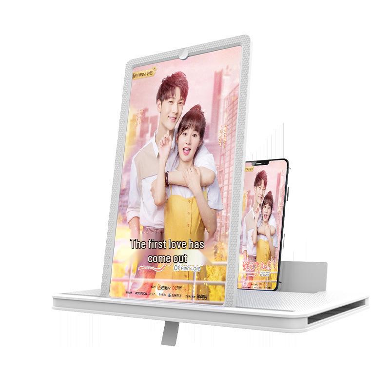 Ultra Clear Mobile Phone Screen Magnifier with Pull-out Vertical & Horizontal Projection, Eye Protection, and Tablet-style Stand