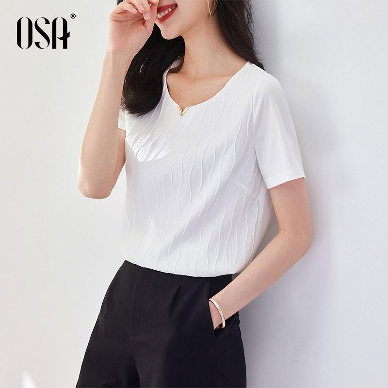 

OSA OSHA Square Collar Thin Shoulder Easiest for Match Short Sleeve T-shirt