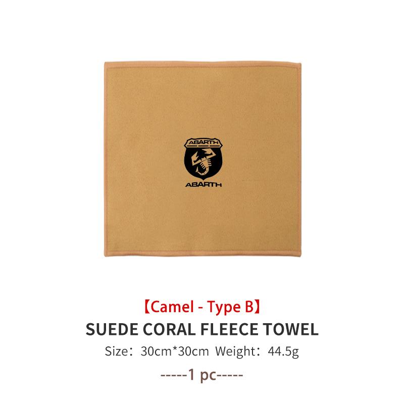For Abarth Microfiber Towel Car Drying Towel Auto Plush Wash Towel Car Cleaning FR FIAT 500 Doblo Tipo Panda Ducato Punto Stilo