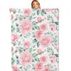 Romantic Rose Floral Blanket For Valentine's Day Gift Soft Flower Fleece Blanket for Bed Sofa Couch Chair Outdoor Travel Camping