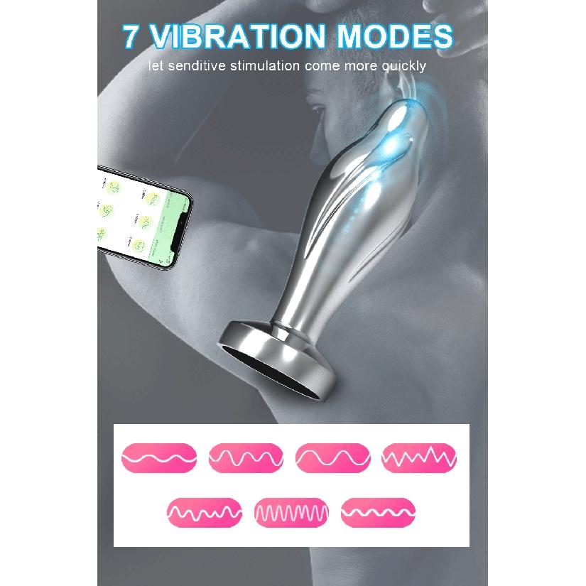 Bluetooth APP Anal Plug Vibrator Female Remote Control Clitoris Stimulator Metal Butt Plug Adult Supplies Sex Toys for Women