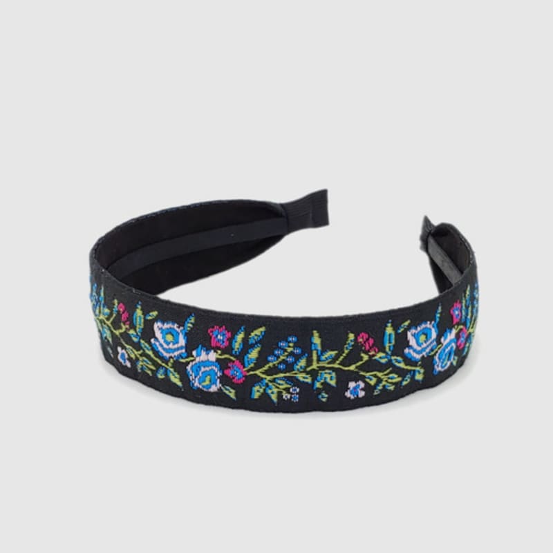 LALA Rose Pattern Hairband P-BlackBlue