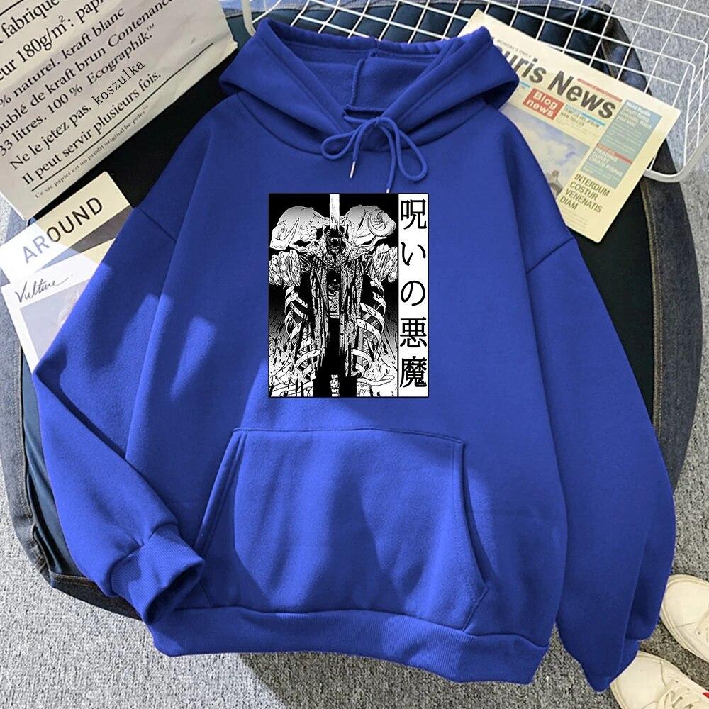 Felpe con cappuccio unisex Anime Chainsaw Felpa unisexga Diavolo della Maledizione Inverno 2022 Felpa unisex/da donna girocollo Primavera/Autunno Felpa con grafica Sudaderas