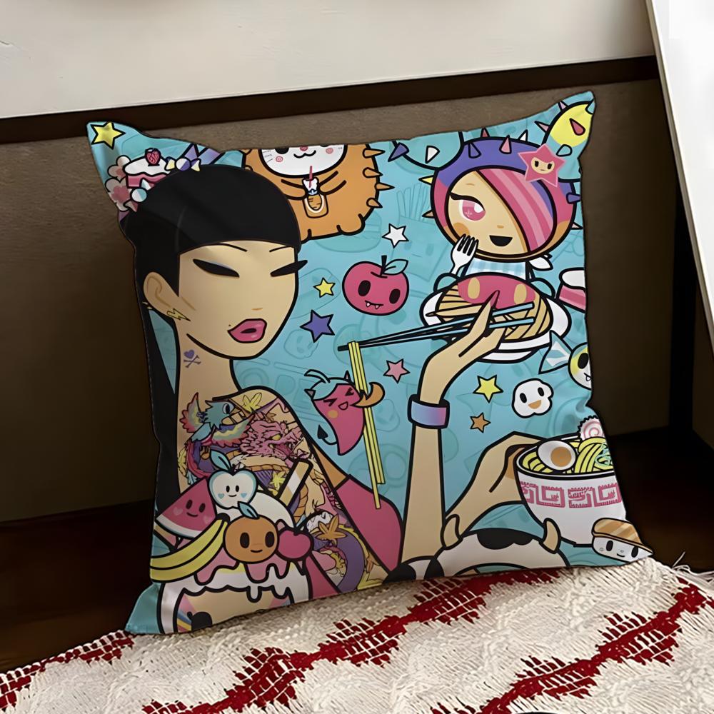 TTokidoki Cushion Cover Reversible Soft Durable Pillow Cover Home  Car MultiScene Use for Daily Comfort